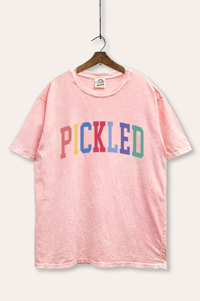 Pickled Colorful Sports Graphic Mineral Wash Boxy Tee