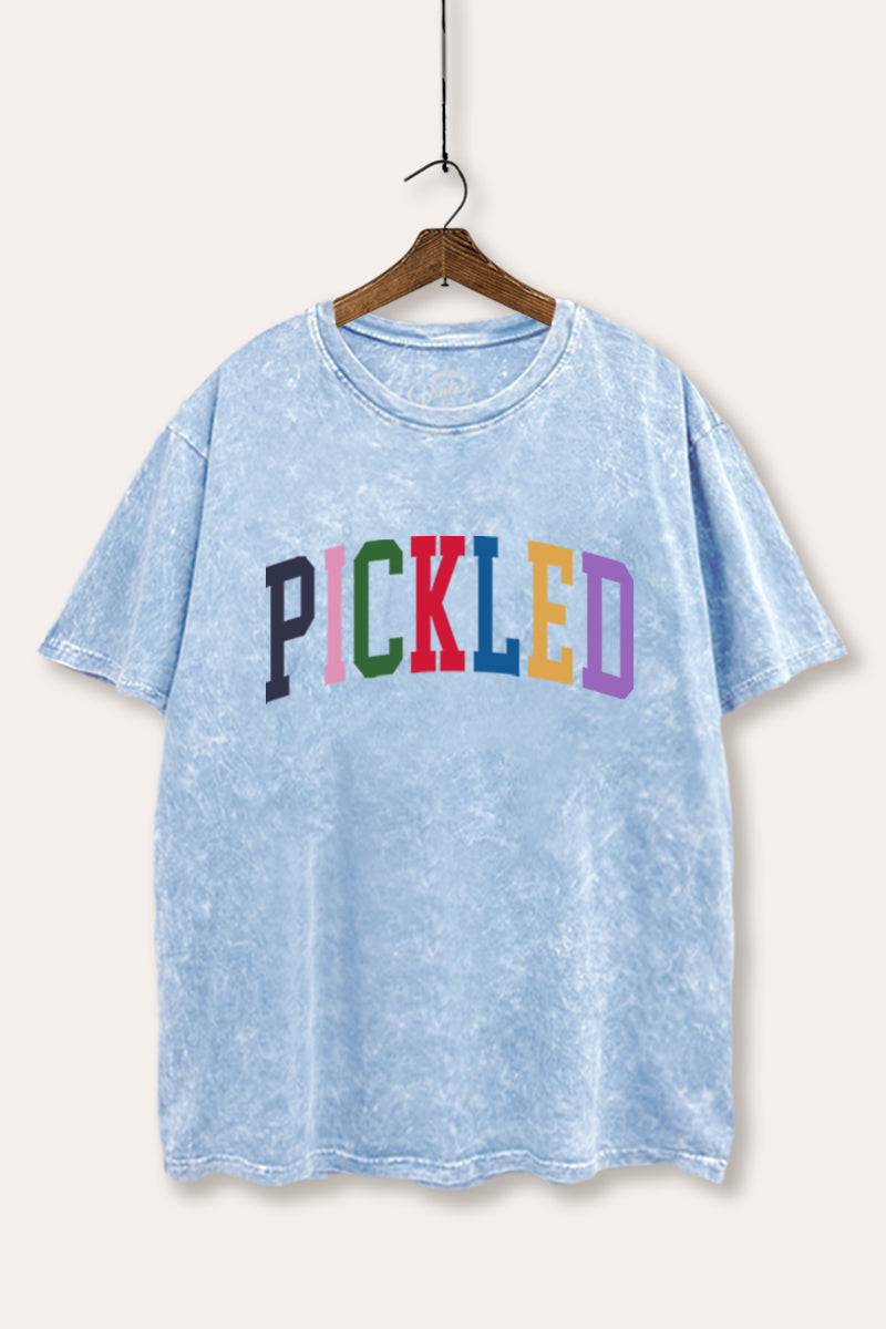 Pickled Colorful Sports Graphic Mineral Wash Boxy Tee