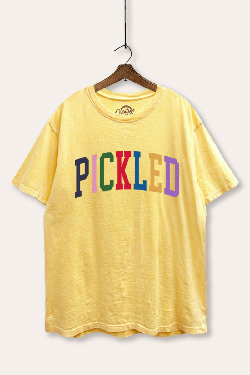 Pickled Colorful Sports Graphic Mineral Wash Boxy Tee