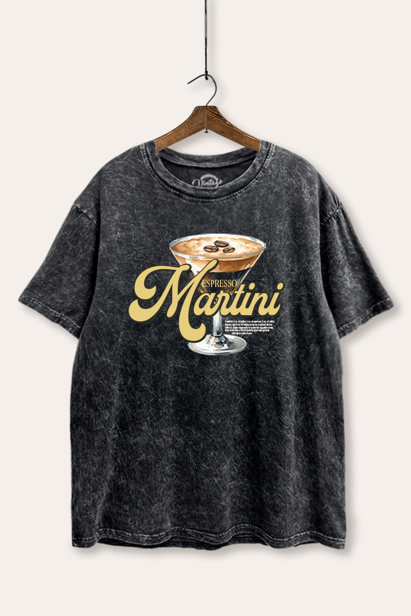 espresso martini graphic mineral wash boxy tee