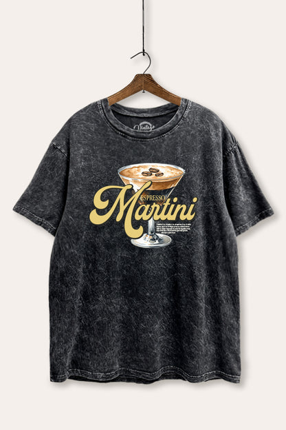 Espresso Martini Graphic Mineral Wash Boxy Tee