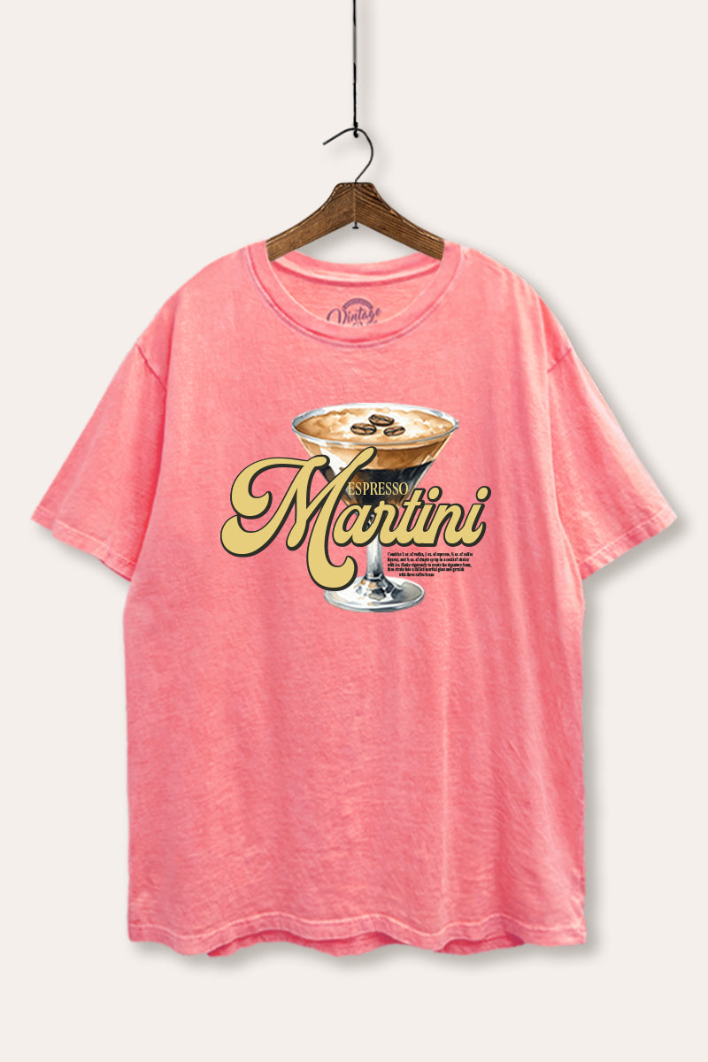 espresso martini graphic mineral wash boxy tee