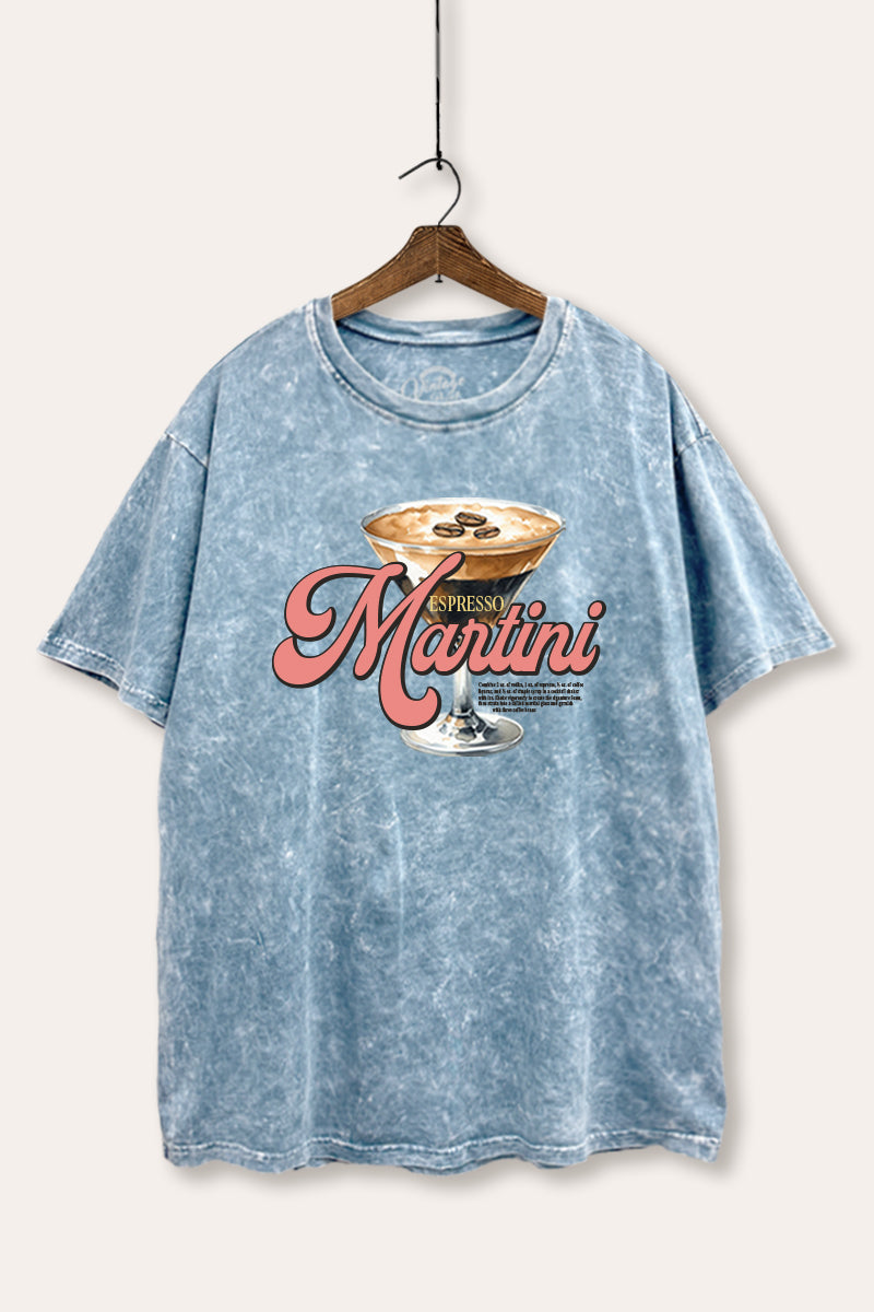 espresso martini graphic mineral wash boxy tee