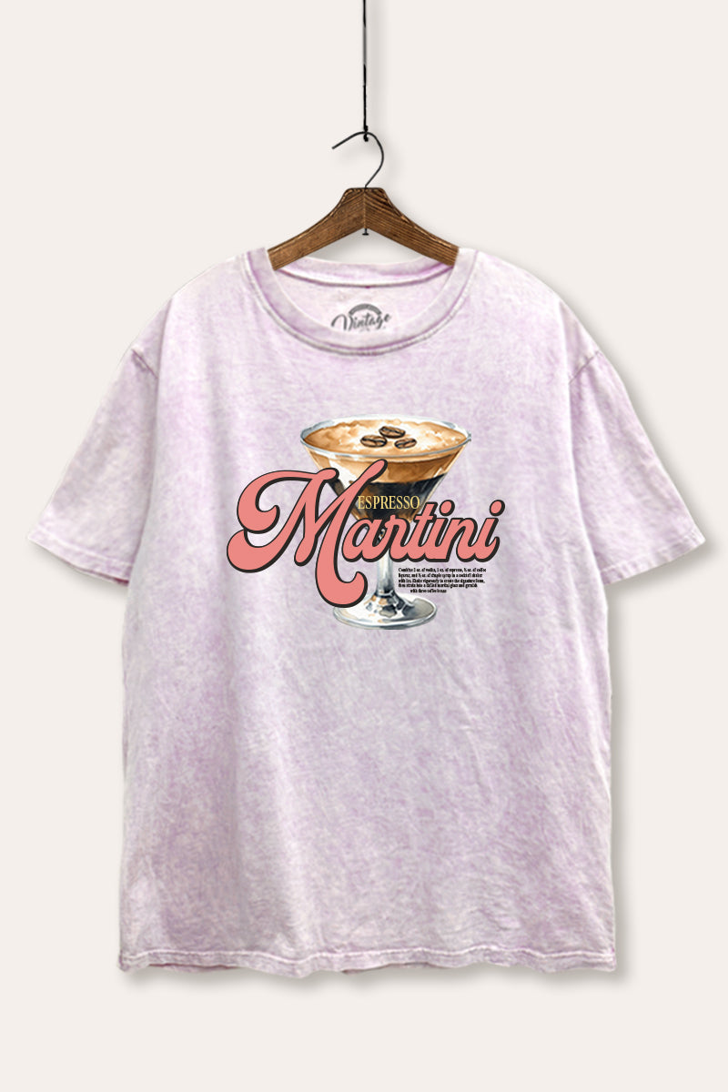 espresso martini graphic mineral wash boxy tee