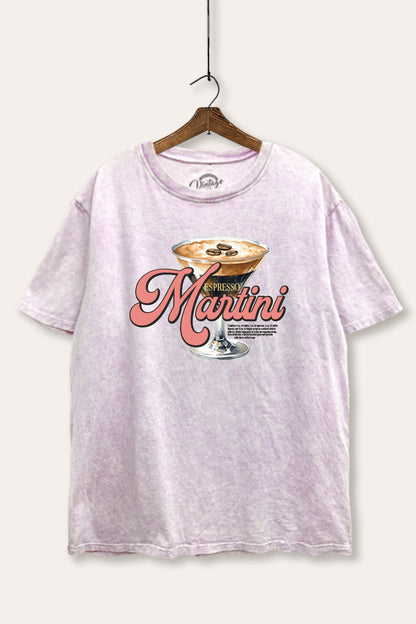 Espresso Martini Graphic Mineral Wash Boxy Tee
