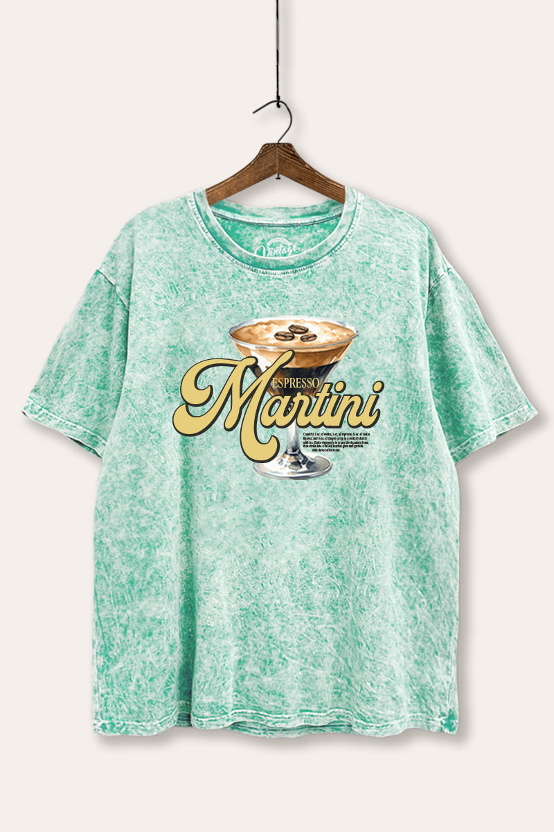 espresso martini graphic mineral wash boxy tee