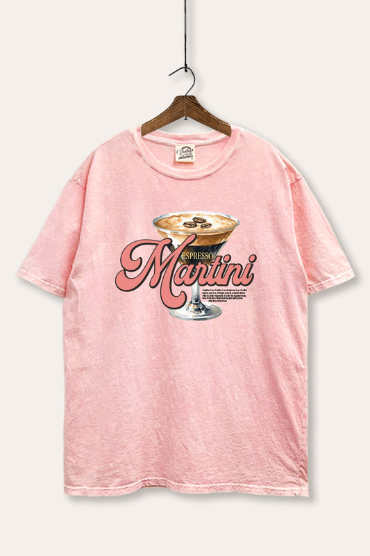 Espresso Martini Graphic Mineral Wash Boxy Tee