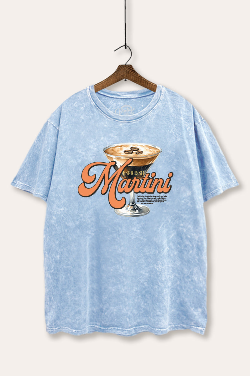 espresso martini graphic mineral wash boxy tee
