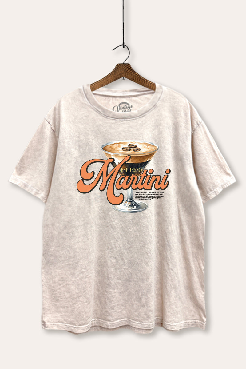 espresso martini graphic mineral wash boxy tee