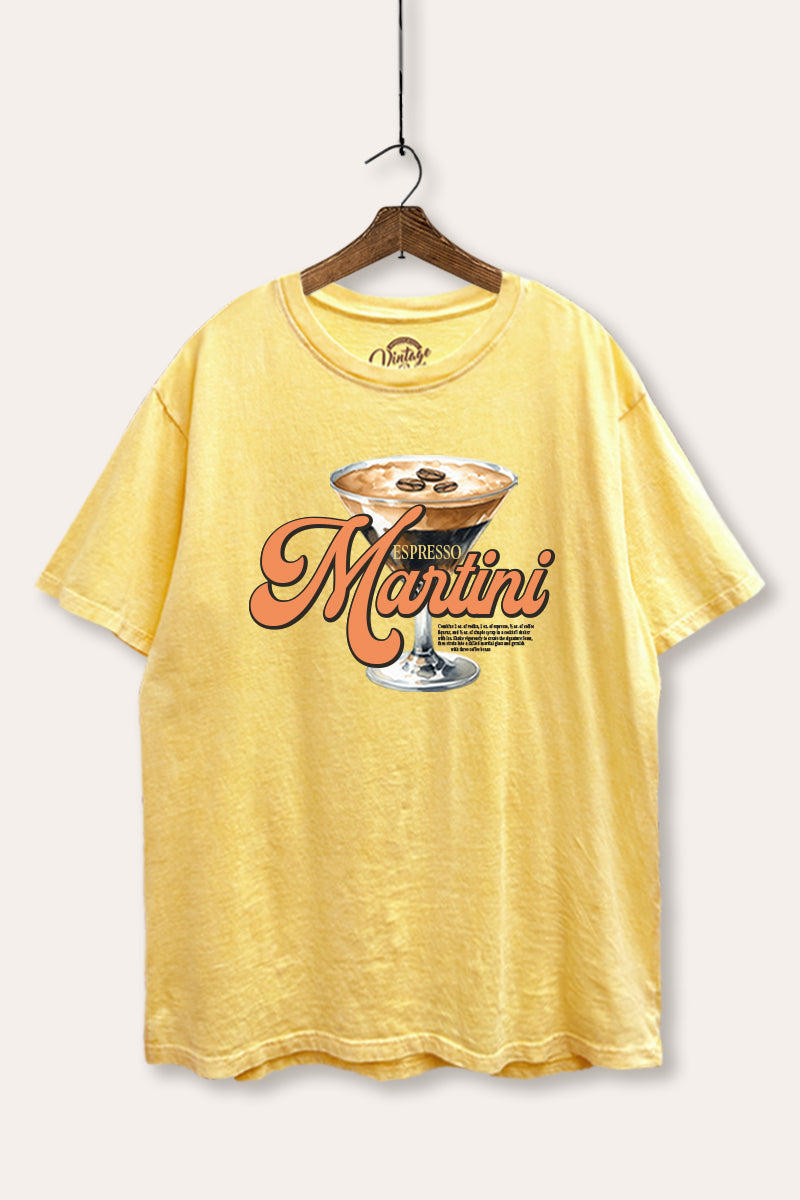 espresso martini graphic mineral wash boxy tee