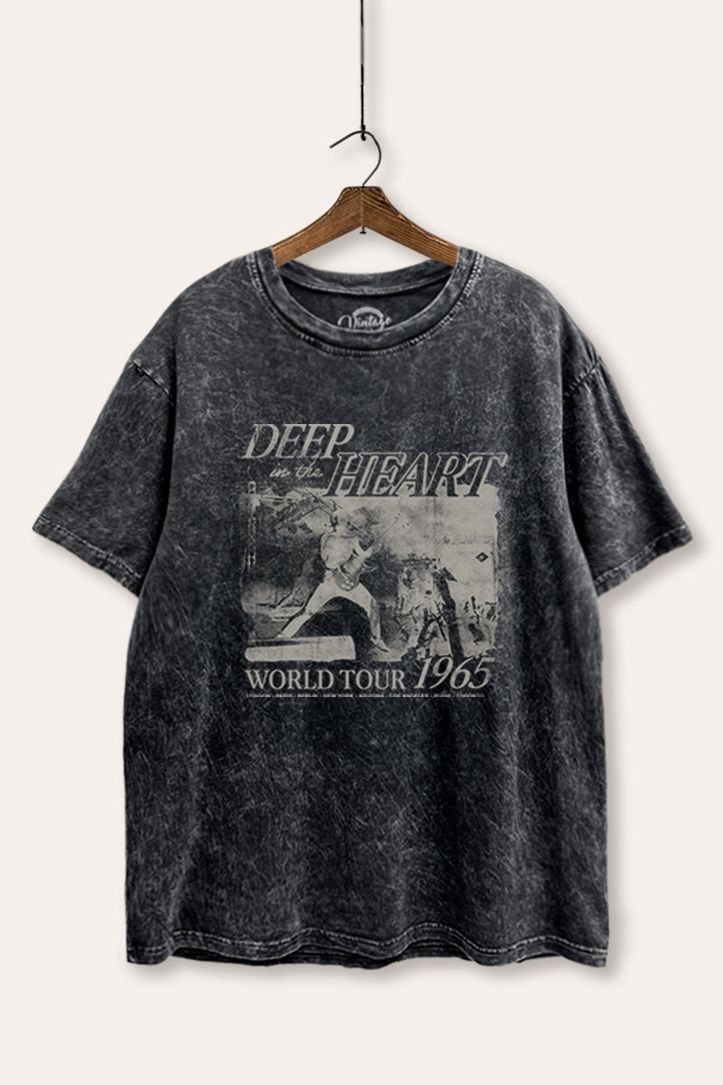 World Tour Music Concert Graphic Mineral Wash Boxy Tee