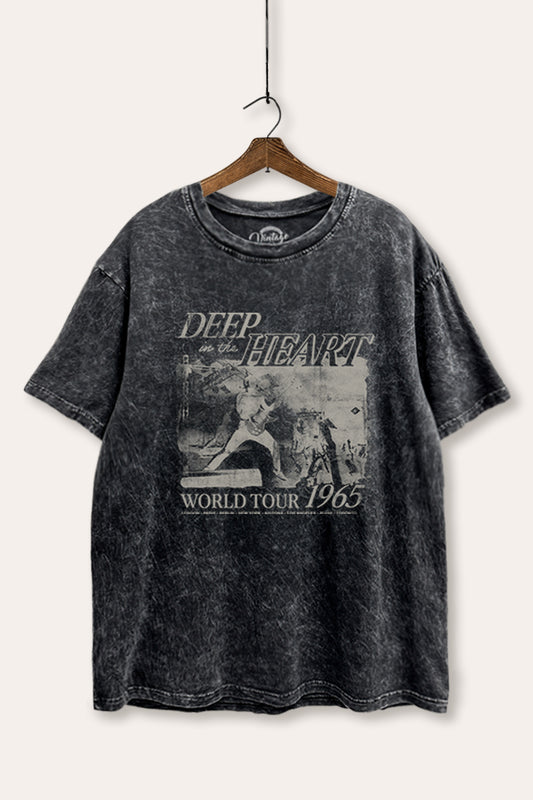 World Tour Music Concert Graphic Mineral Wash Boxy Tee