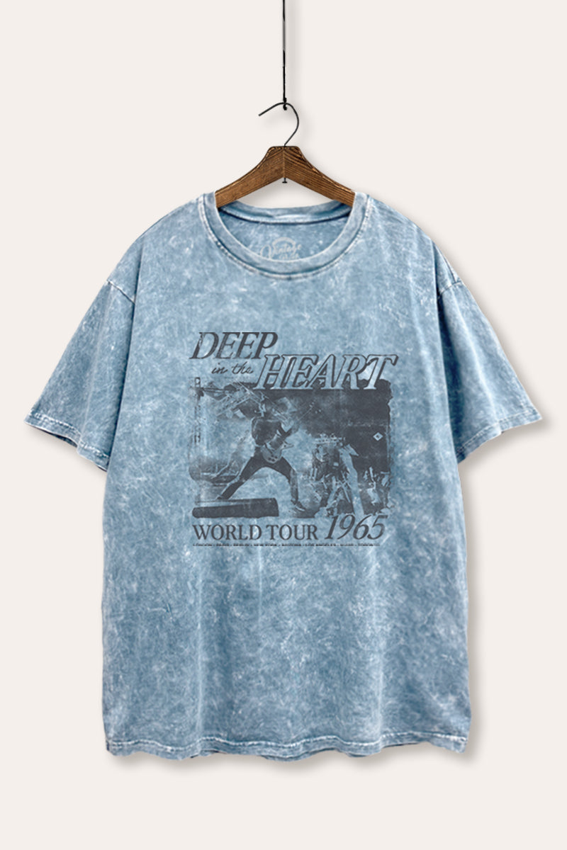 World Tour Music Concert Graphic Mineral Wash Boxy Tee