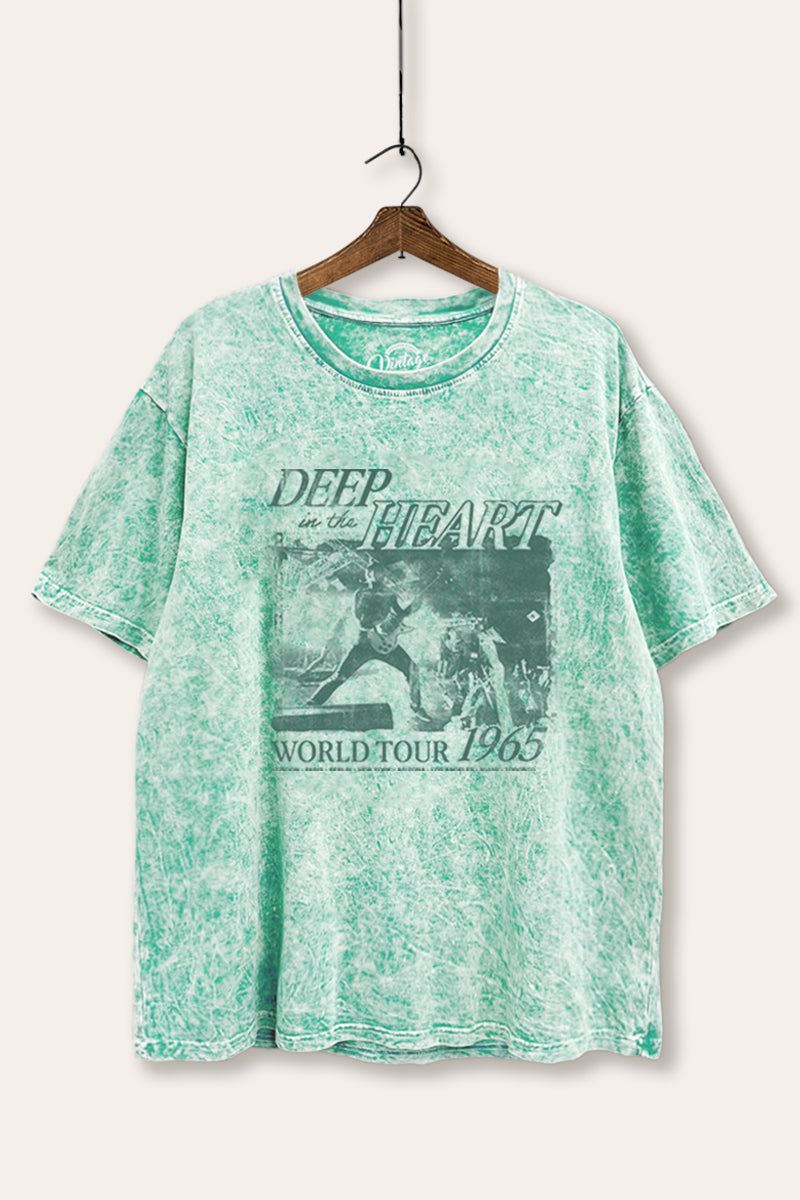World Tour Music Concert Graphic Mineral Wash Boxy Tee