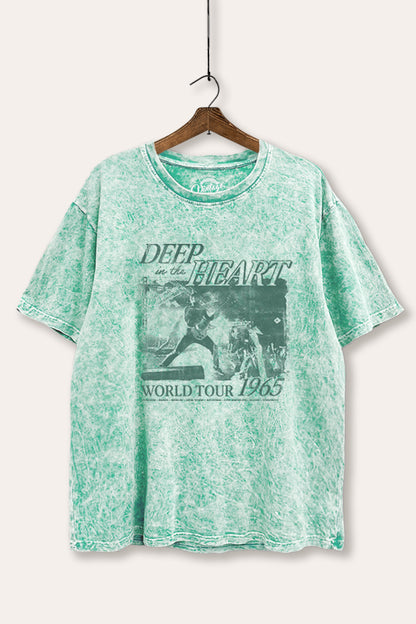 World Tour Music Concert Graphic Mineral Wash Boxy Tee