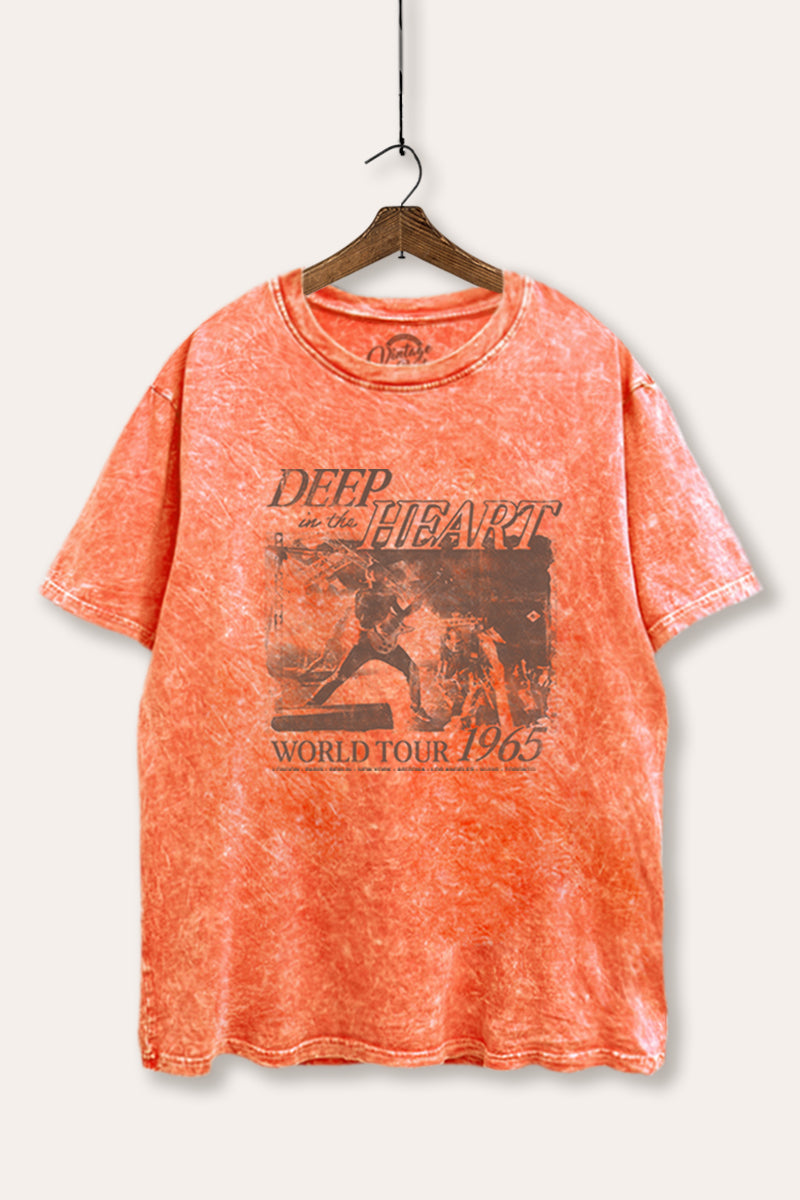 World Tour Music Concert Graphic Mineral Wash Boxy Tee