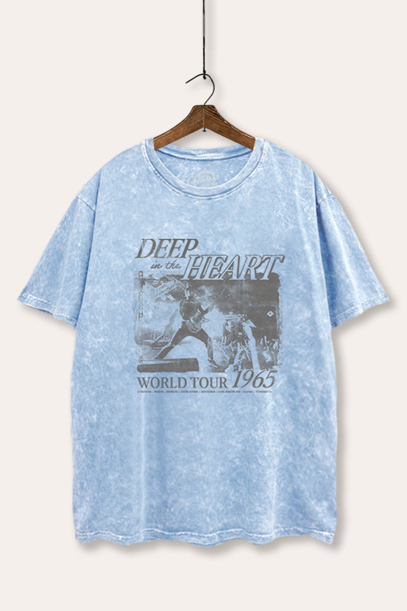 World Tour Music Concert Graphic Mineral Wash Boxy Tee