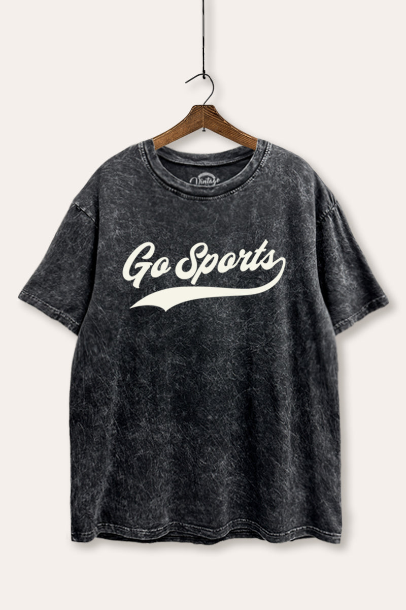 Go Sports Varsity Graphic Mineral Wash Boxy Tee