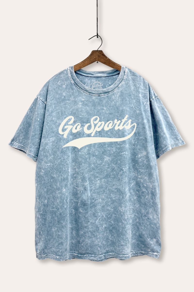 Go Sports Varsity Graphic Mineral Wash Boxy Tee