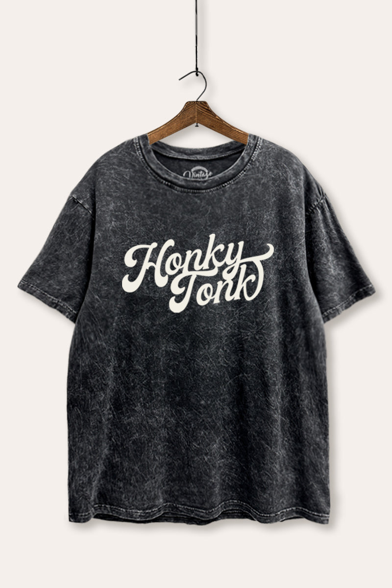 honky tonk graphic mineral wash boxy tee