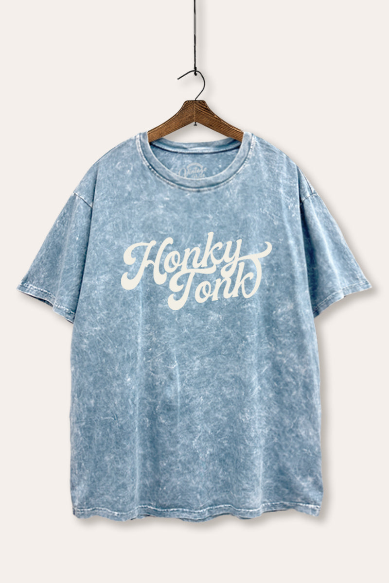 honky tonk graphic mineral wash boxy tee