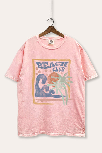 Beach Club Coastal Graphic Mineral Wash Boxy Tee