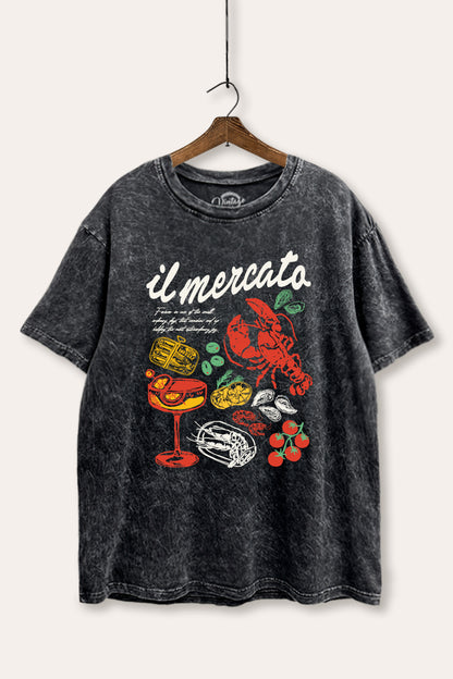 The Market Lobster Coastal Graphic Mineral Wash Boxy Tee