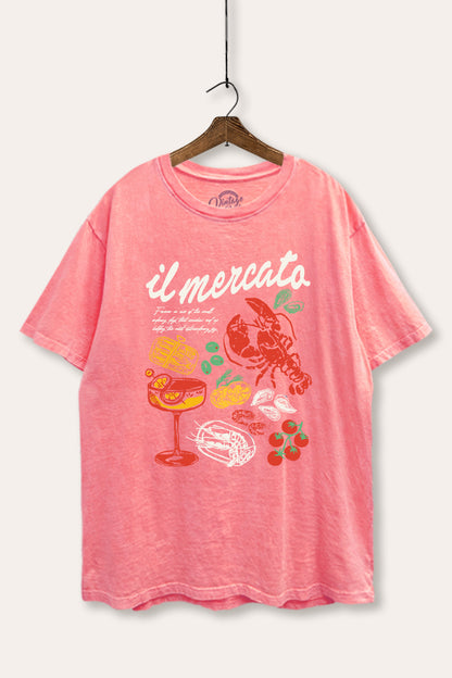 The Market Lobster Coastal Graphic Mineral Wash Boxy Tee