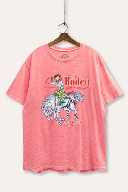 "the rodeo" graphic mineral wash boxy tee