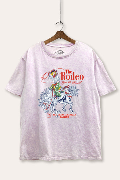 "the rodeo" graphic mineral wash boxy tee