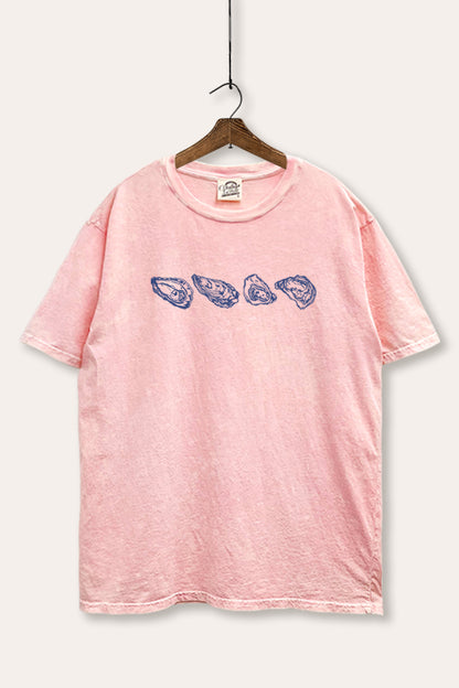 Oyster Coastal Graphic Mineral Wash Boxy Tee