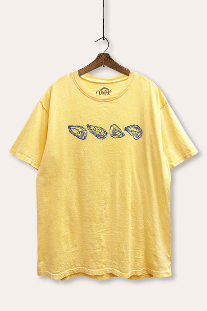 Oyster Coastal Graphic Mineral Wash Boxy Tee