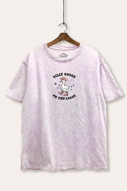 Silly Goose Western Graphic Mineral Wash Boxy Tee