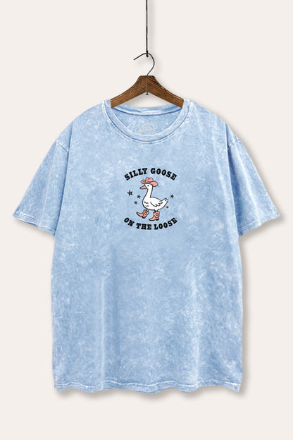 Silly Goose Western Graphic Mineral Wash Boxy Tee