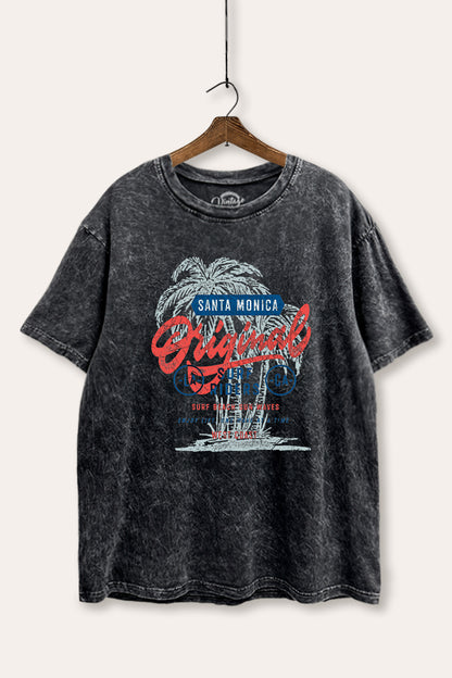 Santa Monica Surf Riders Graphic Mineral Wash Boxy Tee