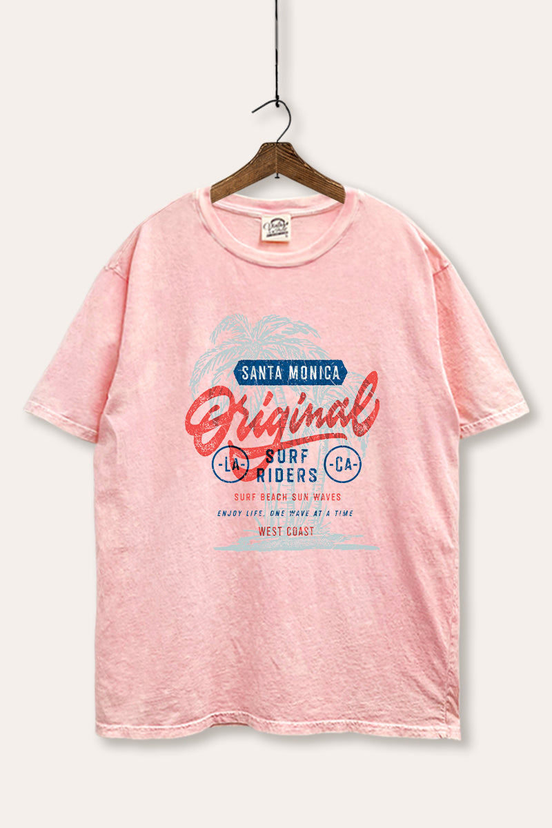 Santa Monica Surf Riders Graphic Mineral Wash Boxy Tee