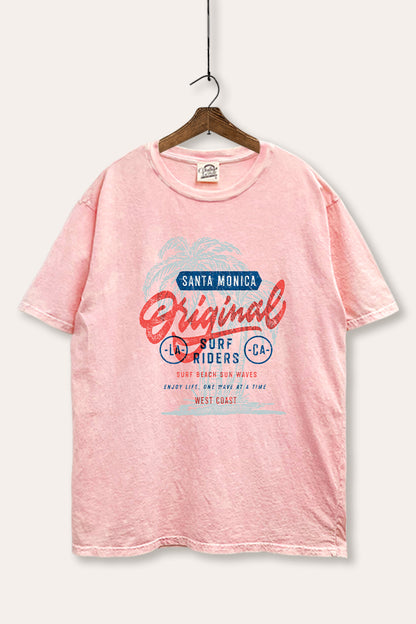 Santa Monica Surf Riders Graphic Mineral Wash Boxy Tee