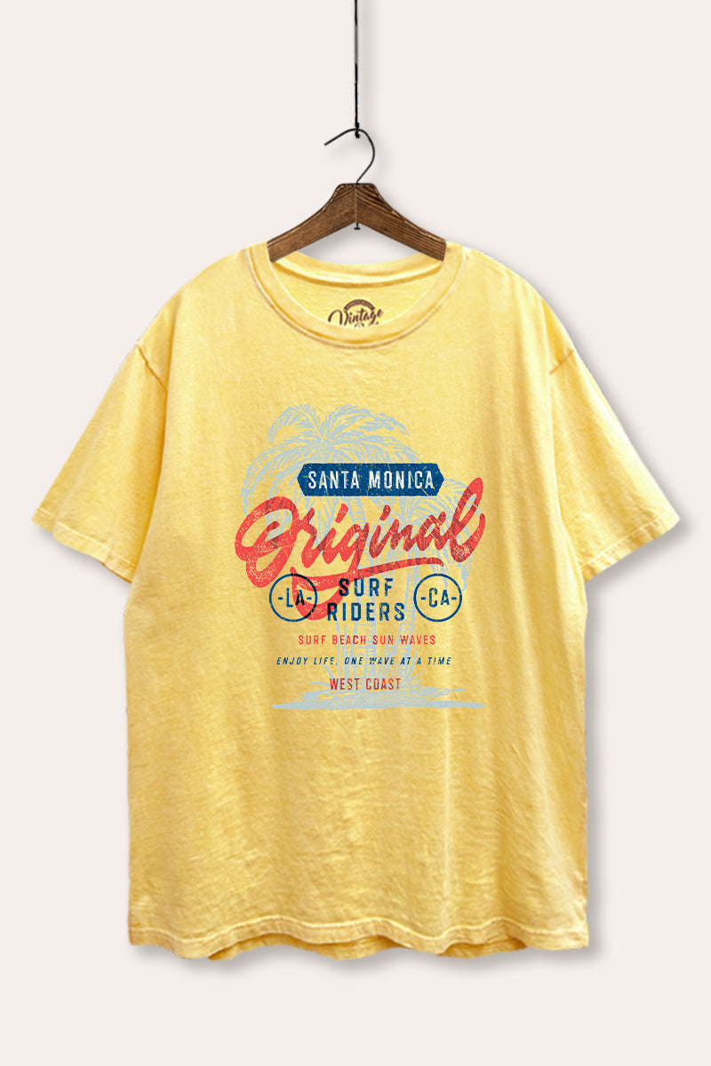 Santa Monica Surf Riders Graphic Mineral Wash Boxy Tee
