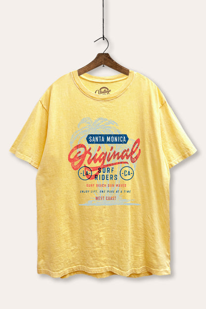 Santa Monica Surf Riders Graphic Mineral Wash Boxy Tee