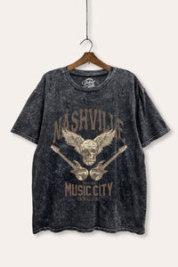 nashville music city laser cut boxy graphic tee