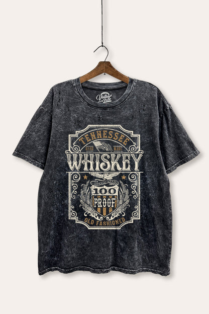 Tennessee Whiskey Graphic Mineral Wash Distress Tee