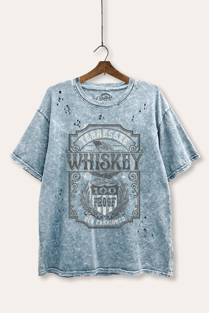 Tennessee Whiskey Graphic Mineral Wash Distress Tee