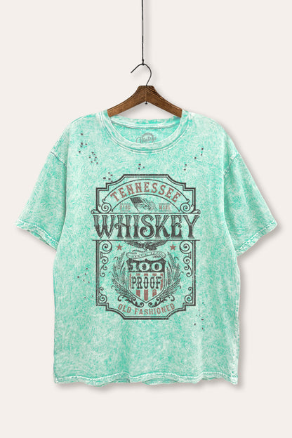 Tennessee Whiskey Graphic Mineral Wash Distress Tee