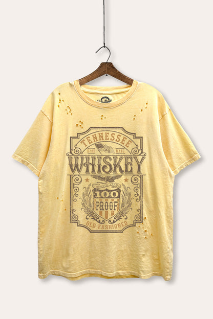 Tennessee Whiskey Graphic Mineral Wash Distress Tee