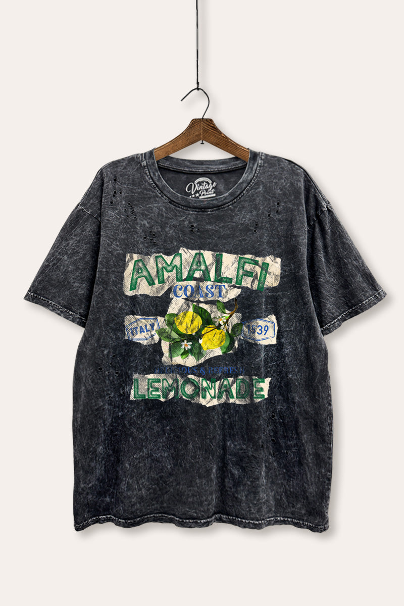 "amalfi coast lemonade" distressed boxy graphic t-shirt