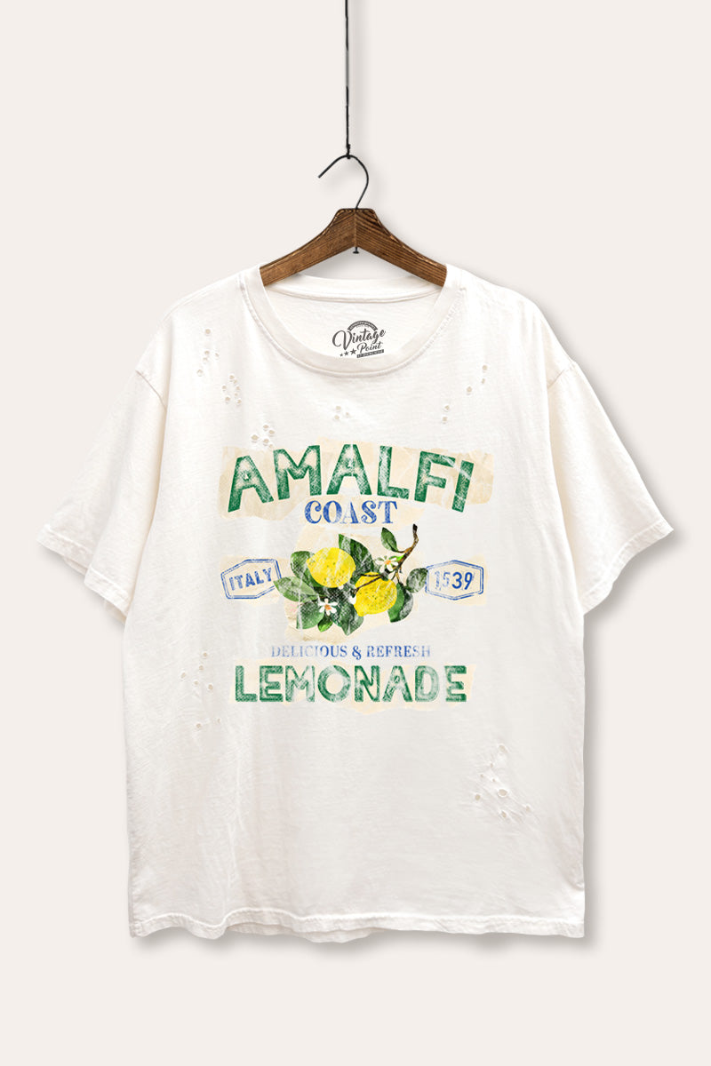 "amalfi coast lemonade" distressed boxy graphic t-shirt