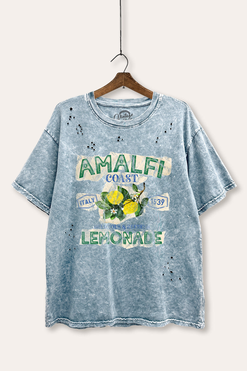 "amalfi coast lemonade" distressed boxy graphic t-shirt