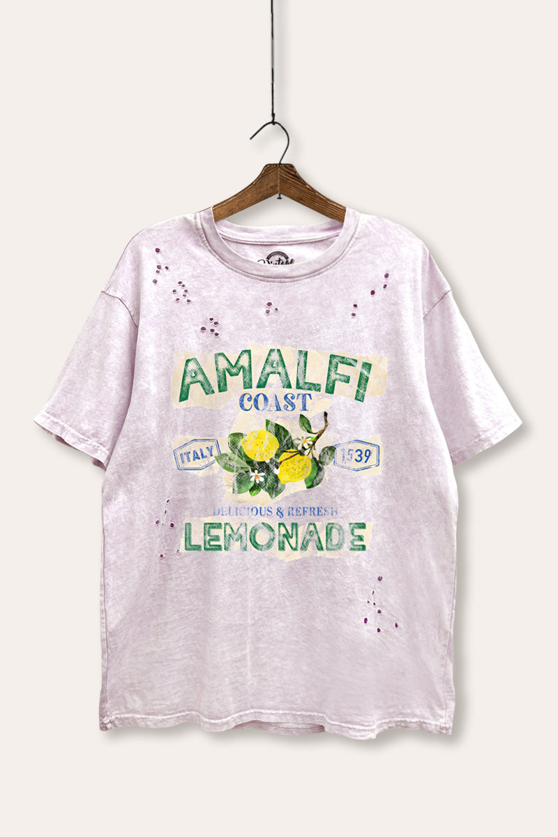 "amalfi coast lemonade" distressed boxy graphic t-shirt