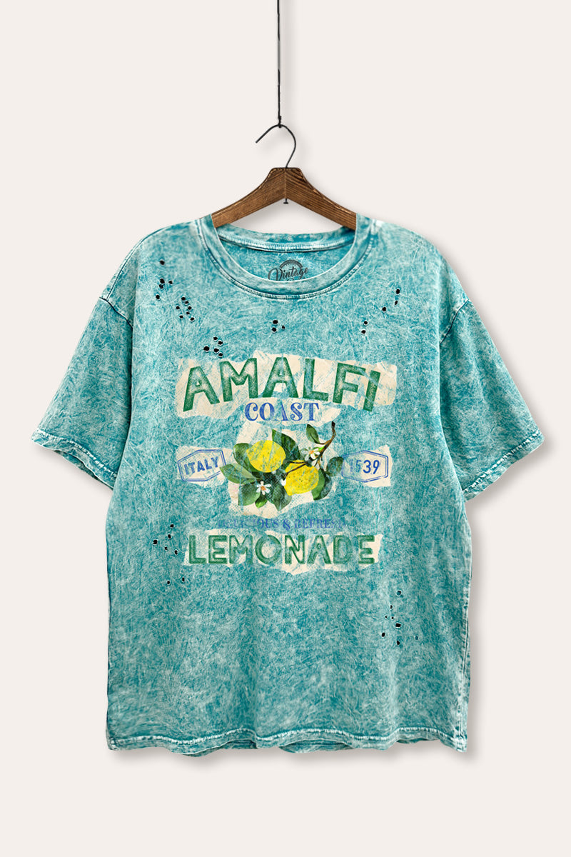 "amalfi coast lemonade" distressed boxy graphic t-shirt