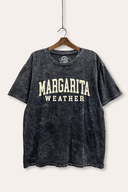 Margarita Weather Graphic Mineral Wash Distress Tee